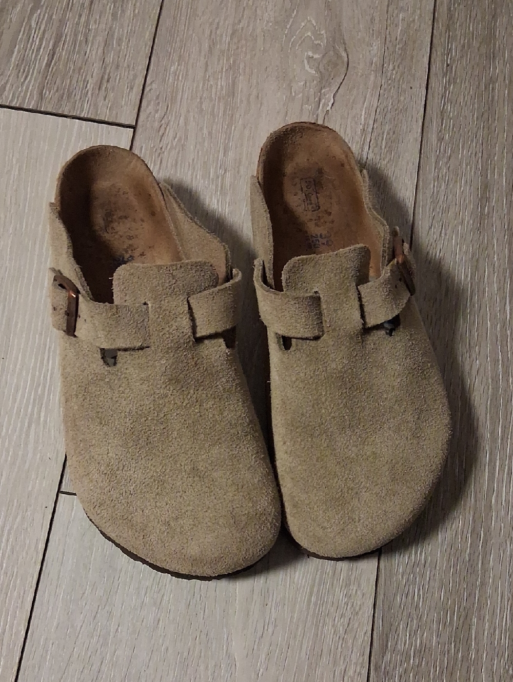 Woman  Suede Slip-On Clog in Light Brown - Comfortable Everyday Shoe